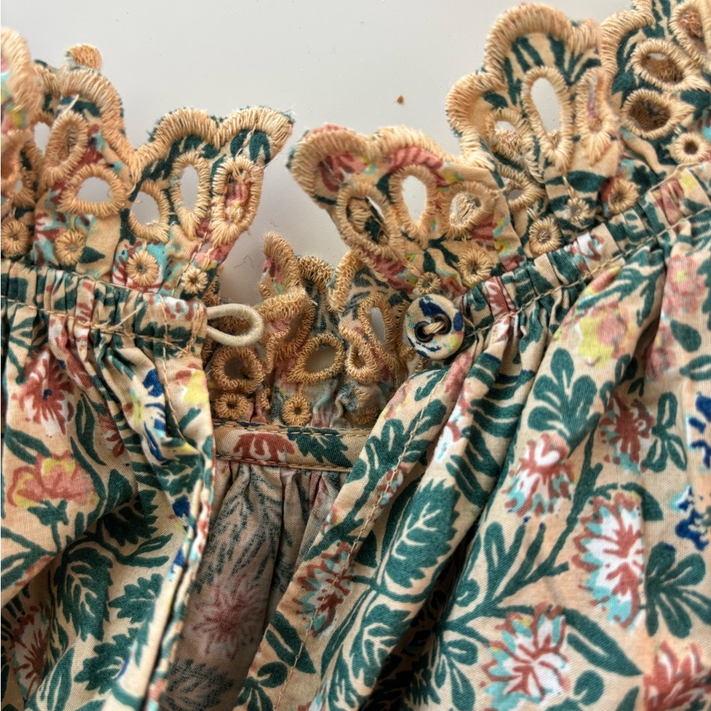 Ulla Johnson Lorna Floral Print Poplin Embroidered Blouse 00 - Picture 6 of 9